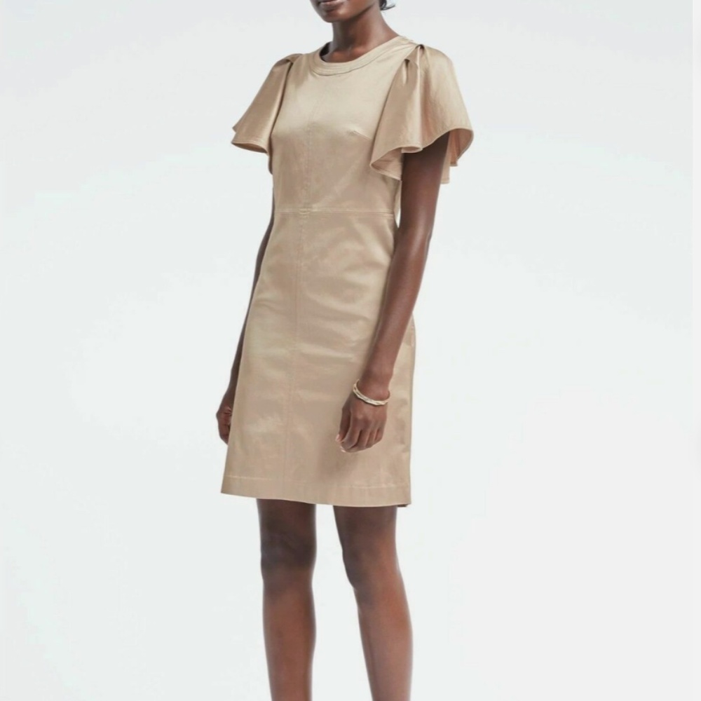 Banana Republic Flutter-Sleeve Fit-and-Flare Dress